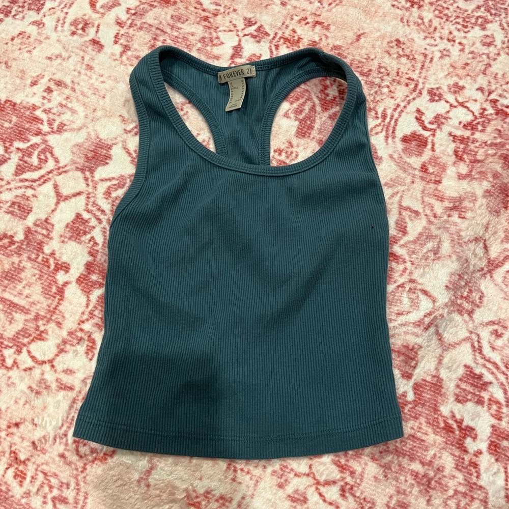 Forever 21 Teal Racerback Tank Top
